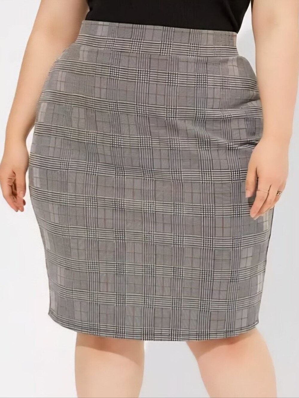Torrid Plaid At The Knee Double Knit Pencil Skirt 0X
